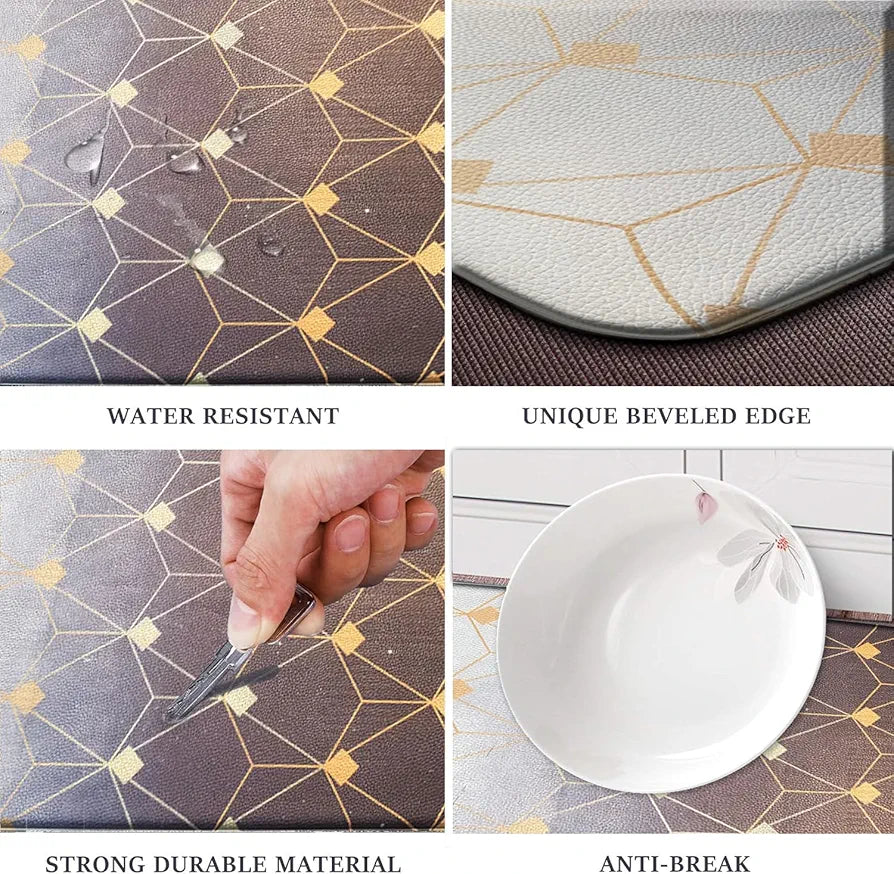 Luxe Home Columbo Anti-Fatigue  Mat for Home and Office  – Cushioned Support, Stylish and Durable, Easy to Clean, Non-Slip Bottom – Ideal for Kitchen, Desk, Laundry, Garage
